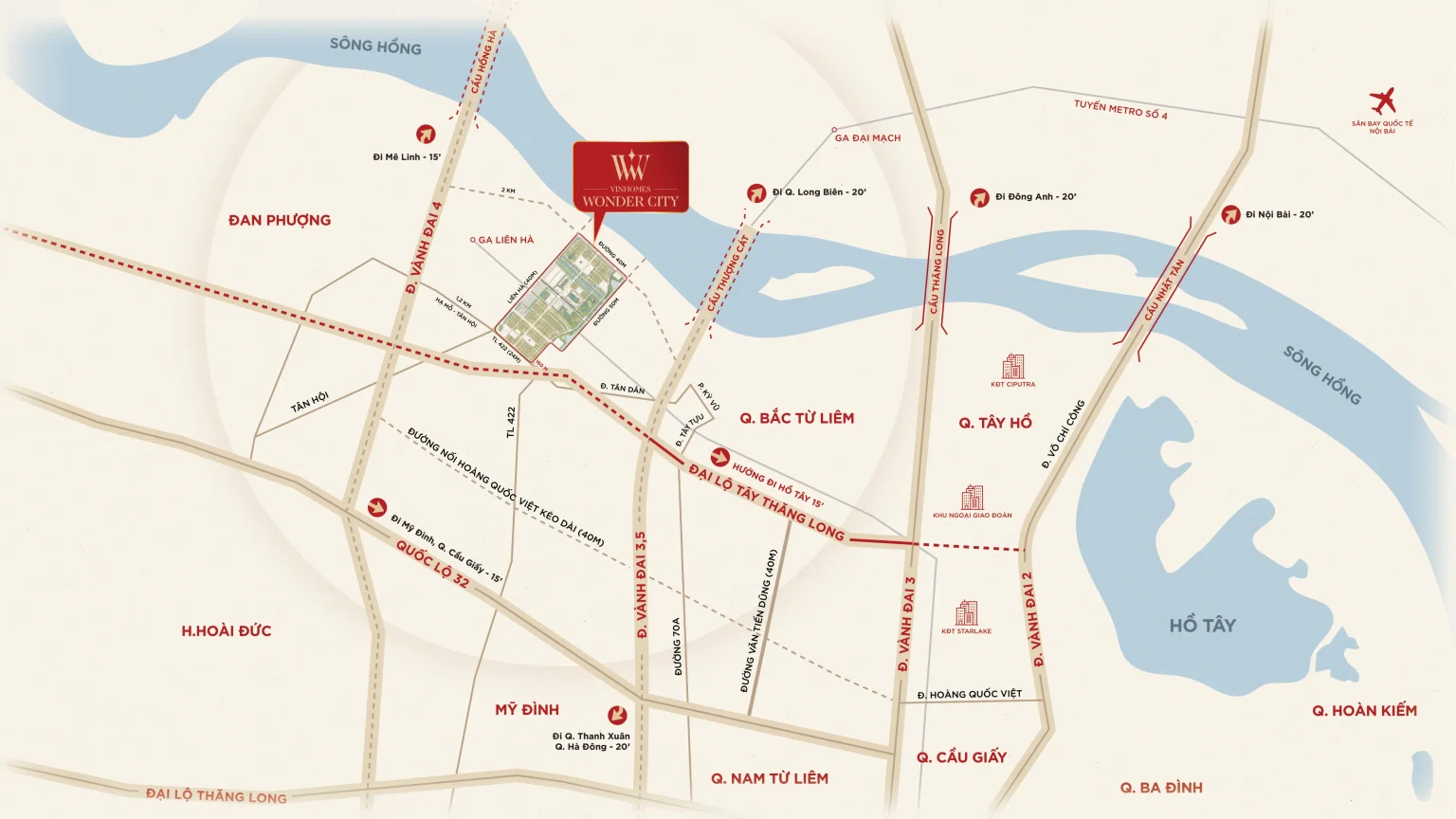 Vị trí Vinhomes Wonder City Đan Phượng