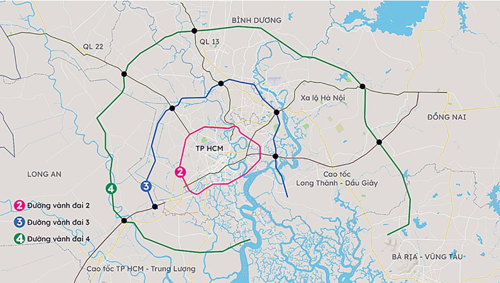 Bản đồ quy hoạch đường Vành Đai 4 TPHCM năm 2030